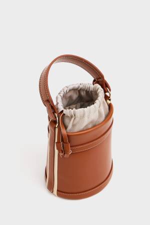 Contrast Stitched Bucket Hand And Shoulder Bag - Brand: Mina Fashion - Women's Clothing Wholesale - Globality Store