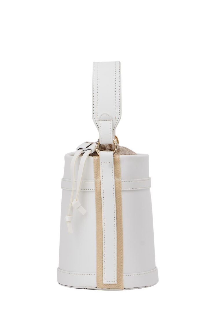 Contrast Stitched Bucket Hand And Shoulder Bag
