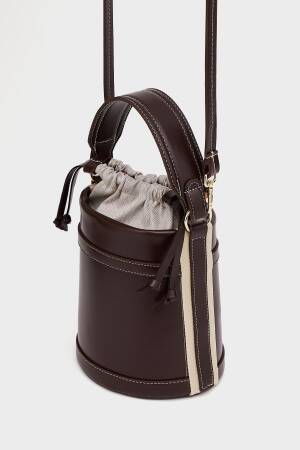 Contrast Stitched Bucket Hand And Shoulder Bag - Brand: Mina Fashion - Women's Clothing Wholesale - Globality Store