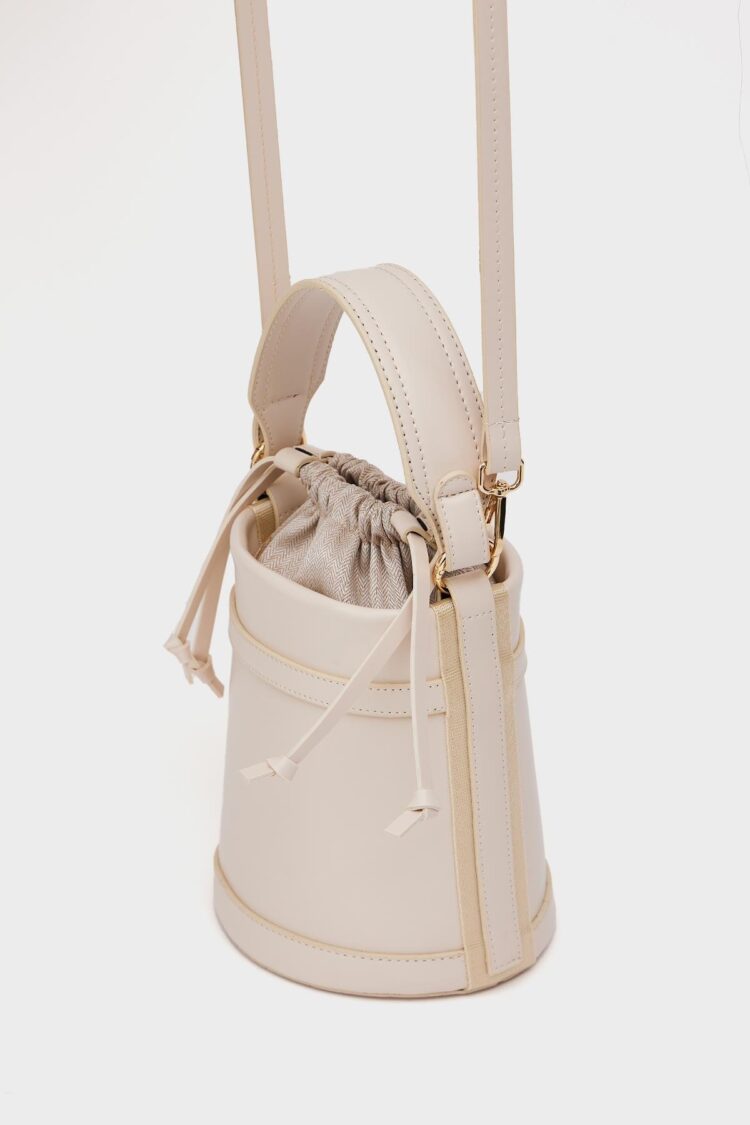 Contrast Stitched Bucket Hand And Shoulder Bag