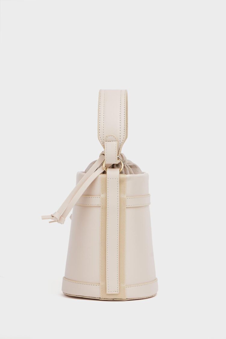 Contrast Stitched Bucket Hand And Shoulder Bag