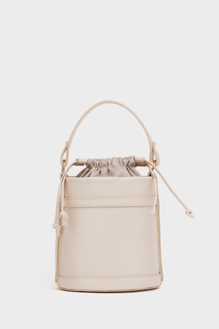 Contrast Stitched Bucket Hand And Shoulder Bag