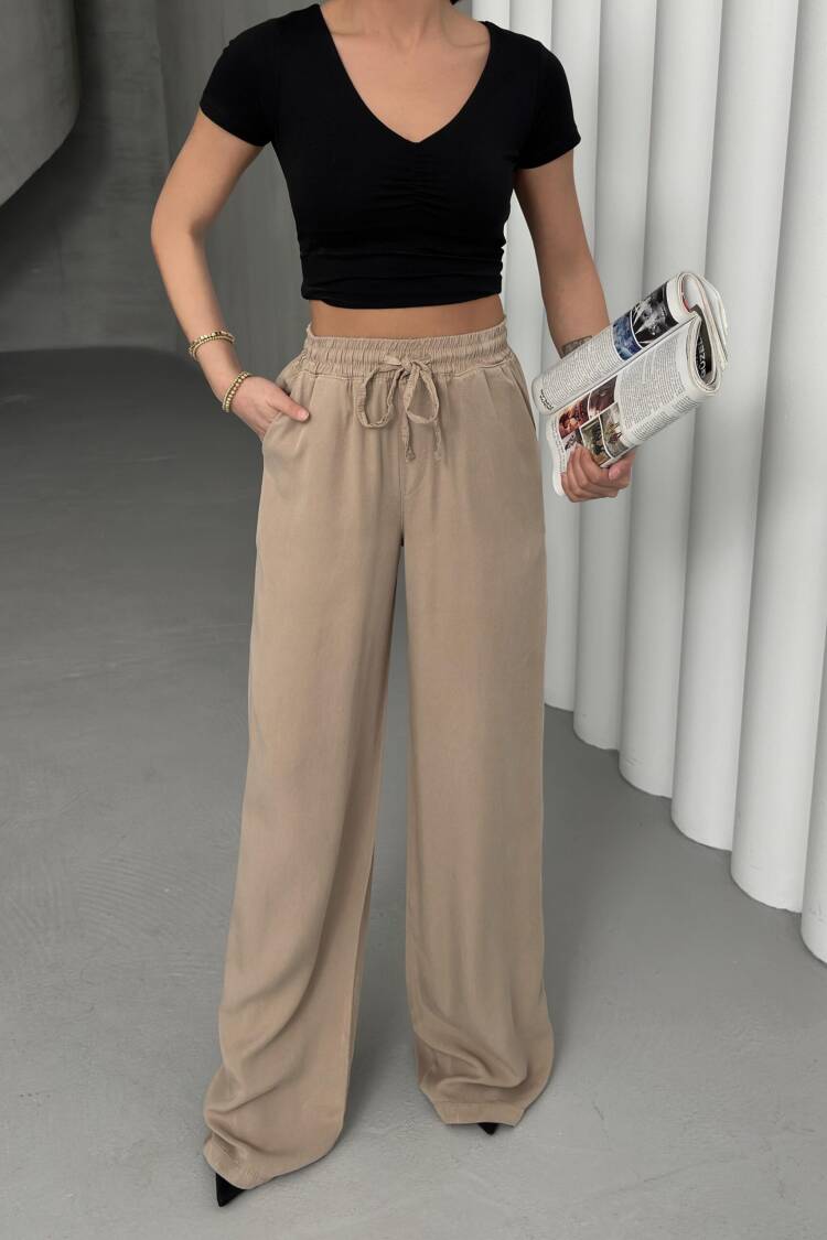 SloppyPalazzo Pants With Elastic Waist