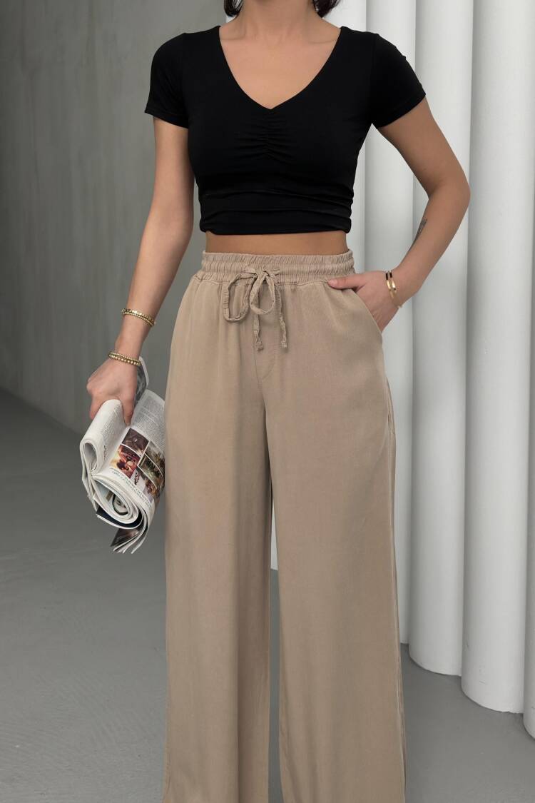 SloppyPalazzo Pants With Elastic Waist
