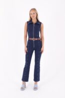 Coupled Sleeveless Zipper Denim Jumpsuit - Brand: XLove - Women's Clothing Wholesale - Globality Store