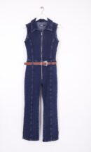 Coupled Sleeveless Zipper Denim Jumpsuit - Brand: XLove - Women's Clothing Wholesale - Globality Store