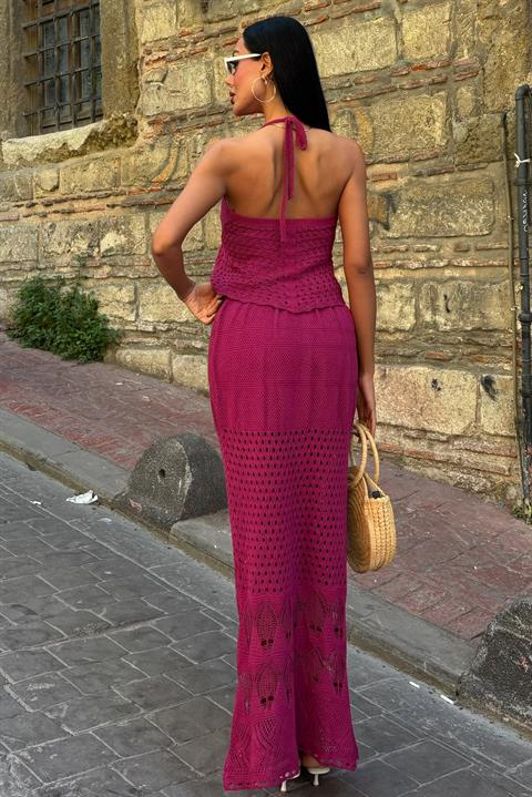 Openwork Set With Back Neckline