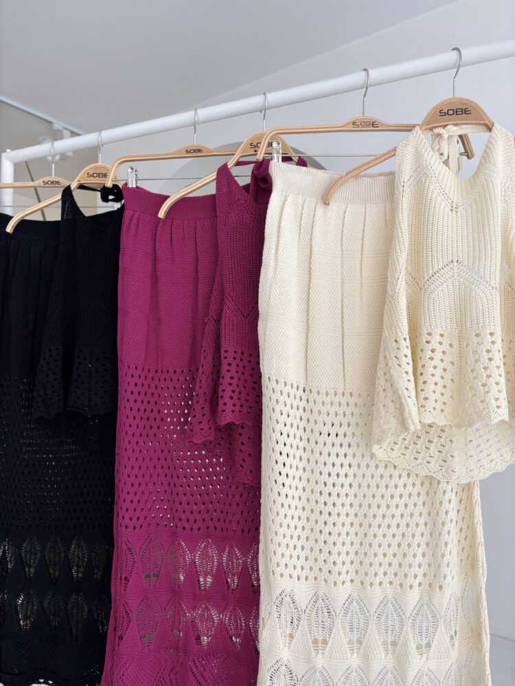 Openwork Set With Back Neckline