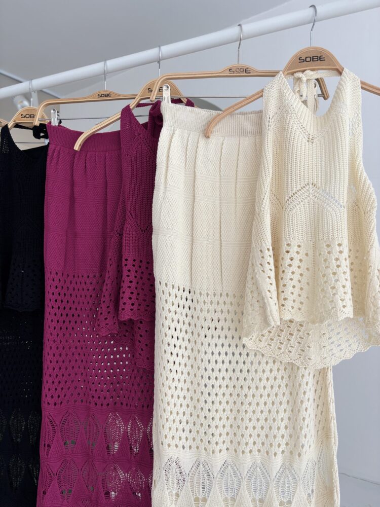 Openwork Set With Back Neckline