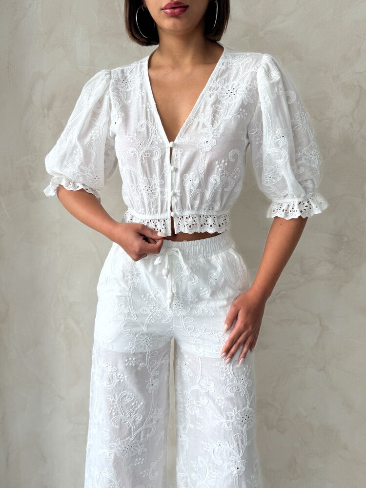 Floral Detailed Embroidered Blouse