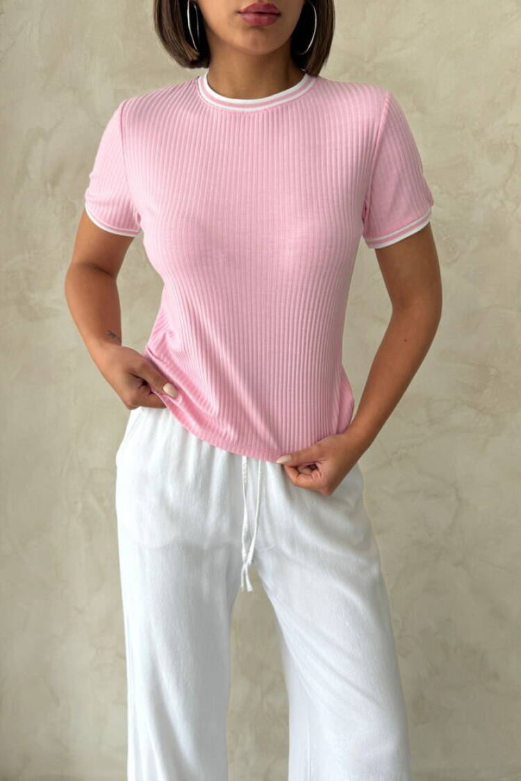 D2211 Crew Neck Tshırt -Cream