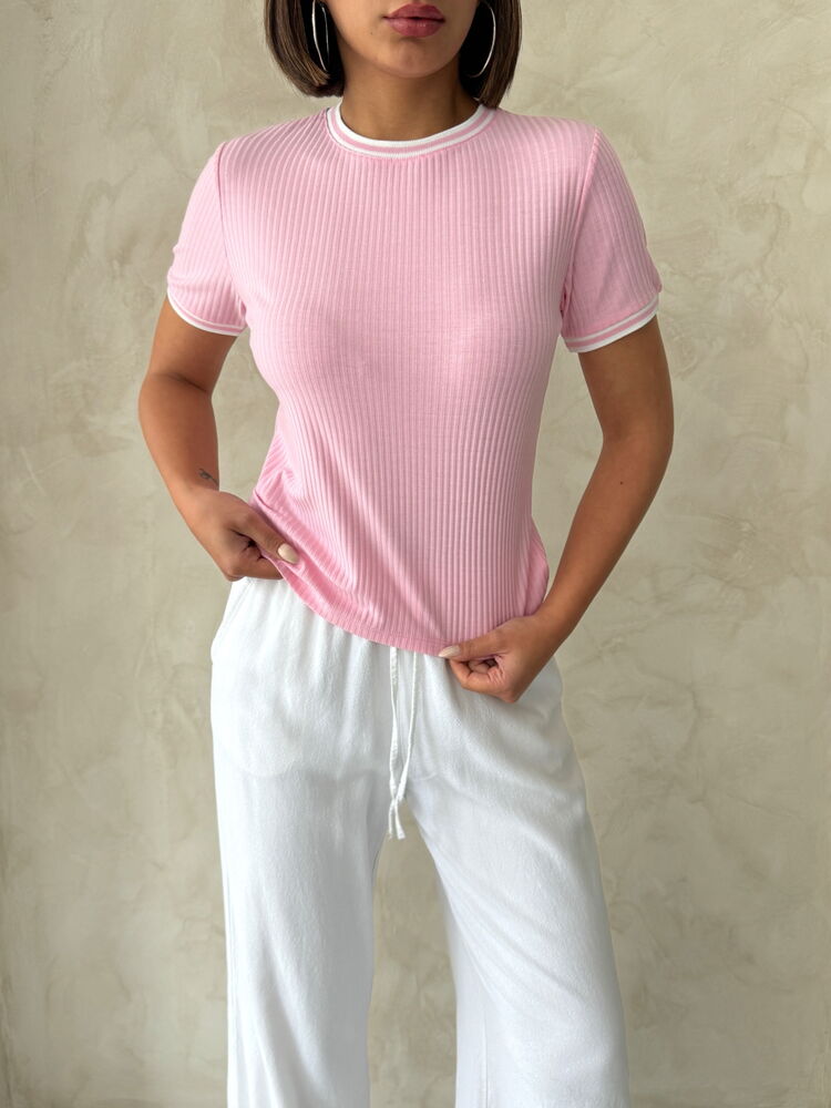 D2211 Crew Neck Tshırt -Cream