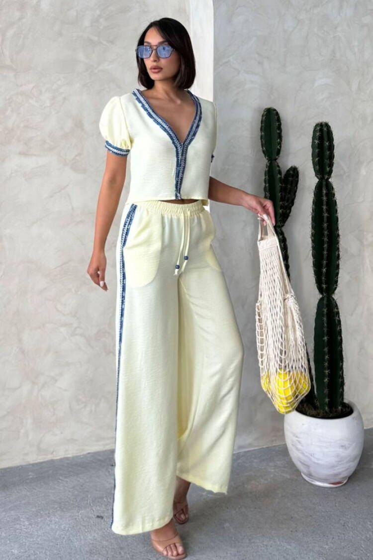 Denim Striped Pants - Brand: Topshow - Women's Clothing Wholesale - Globality Store