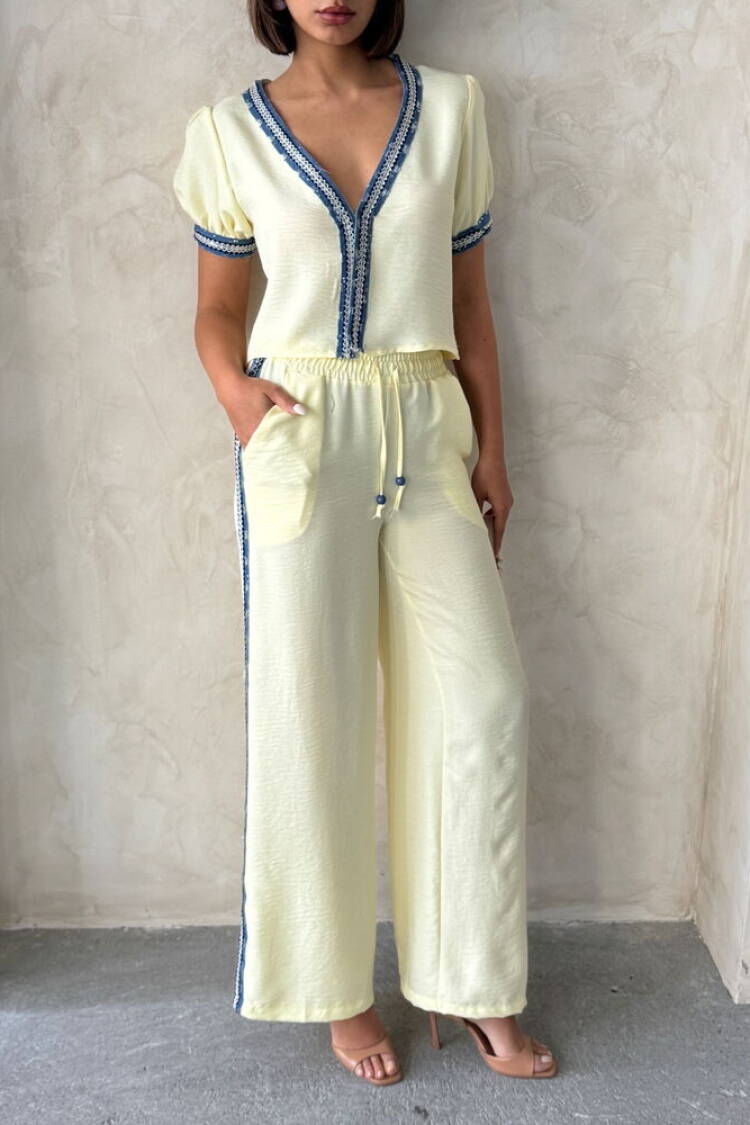 Denim Striped Pants