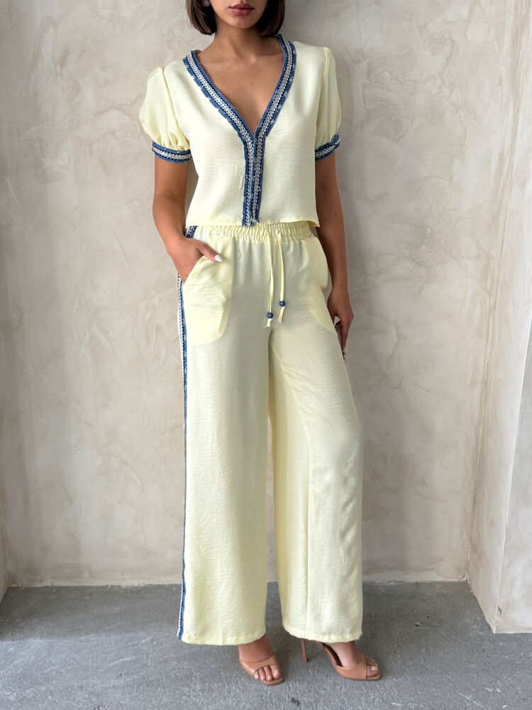 Denim Striped Pants