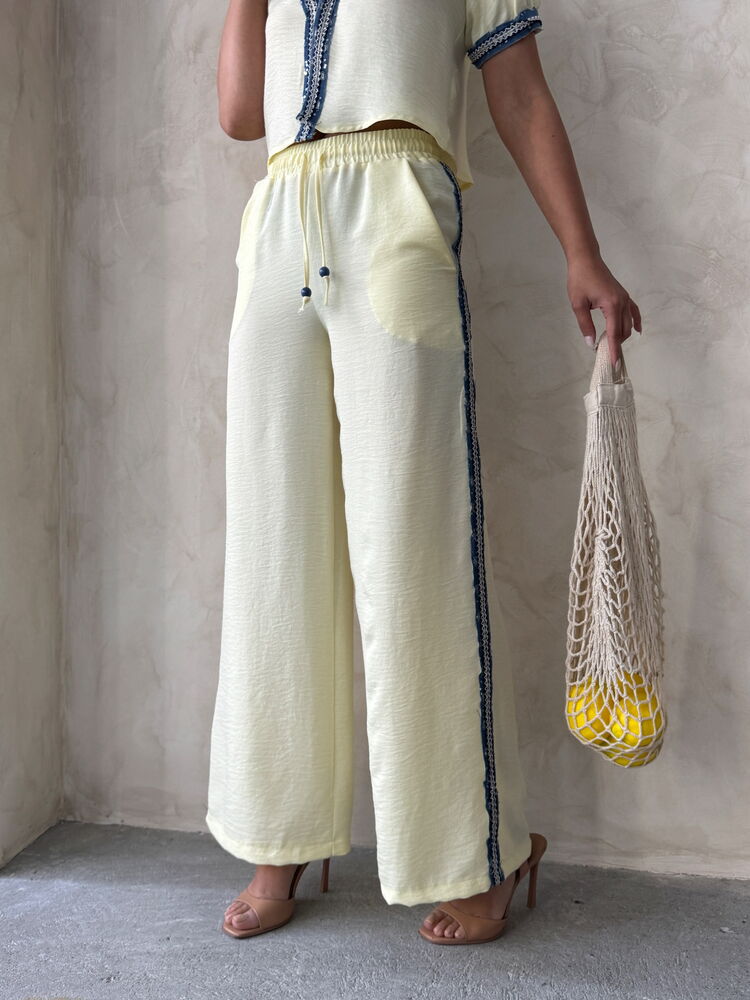 Denim Striped Pants