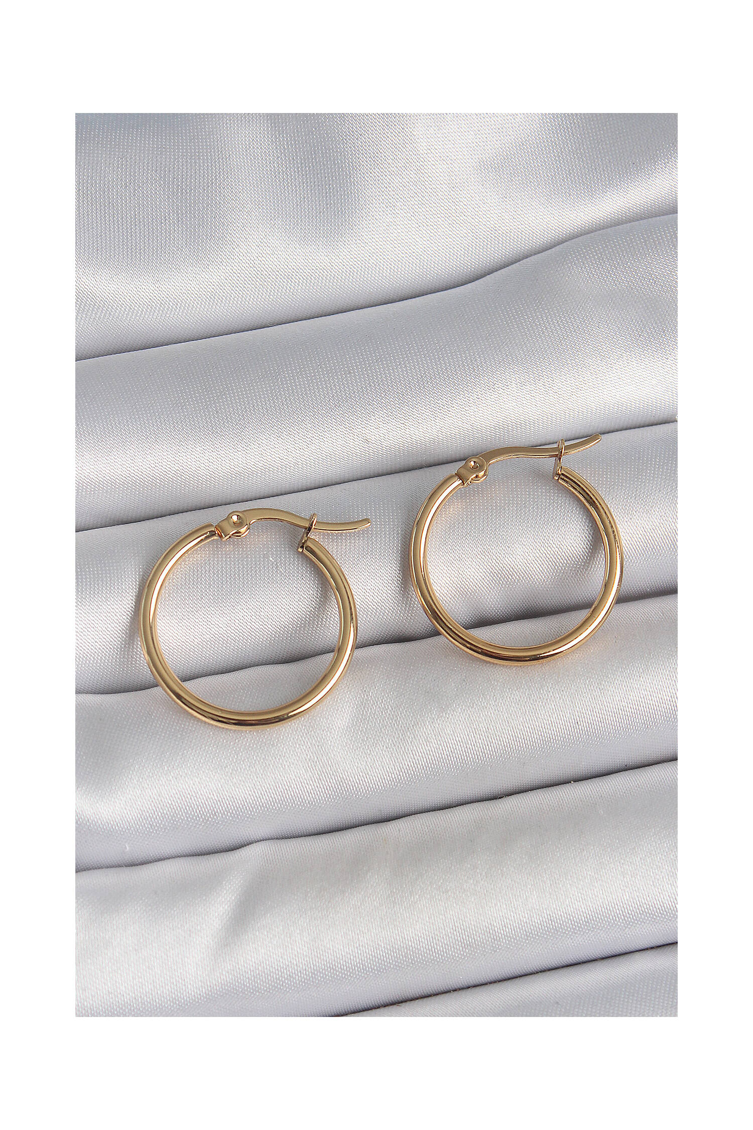 316 Steel Gold Color 22mm Women Ring Model Women Earrings - Brand: Ebijuteri - Women's Clothing Wholesale - Globality Store