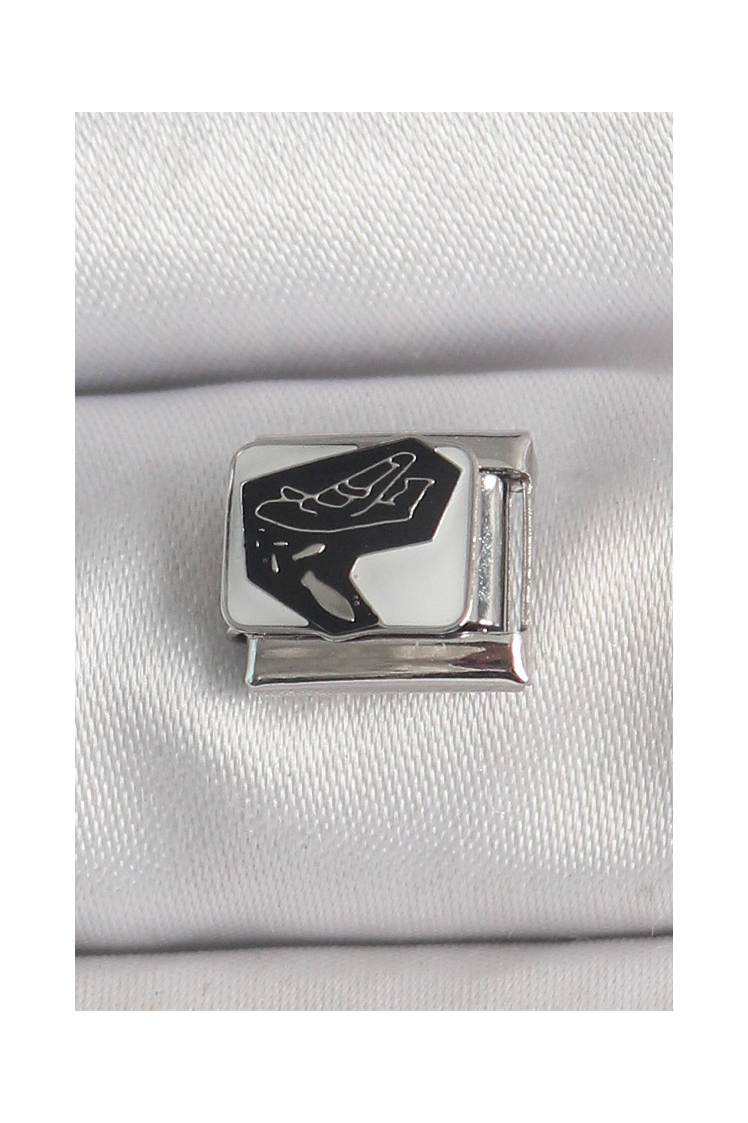 316l Steel Silver Color White Black Aircraft Embroidered Portrait Model Nomination Charm - Brand: Ebijuteri - Women's Clothing Wholesale - Globality Store