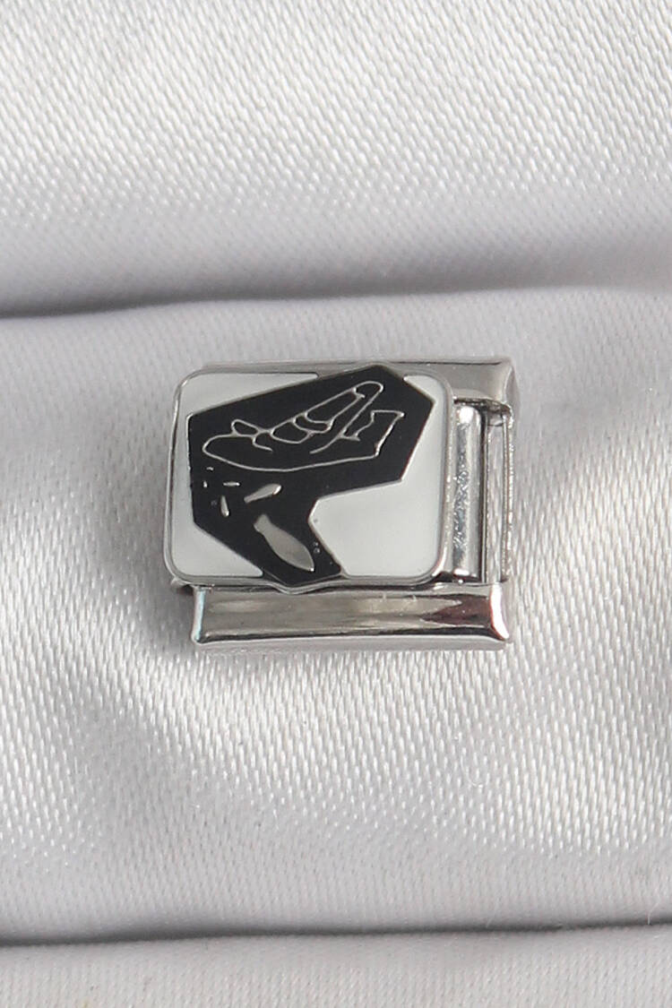 316l Steel Silver Color White Black Aircraft Embroidered Portrait Model Nomination Charm - Brand: Ebijuteri - Women's Clothing Wholesale - Globality Store