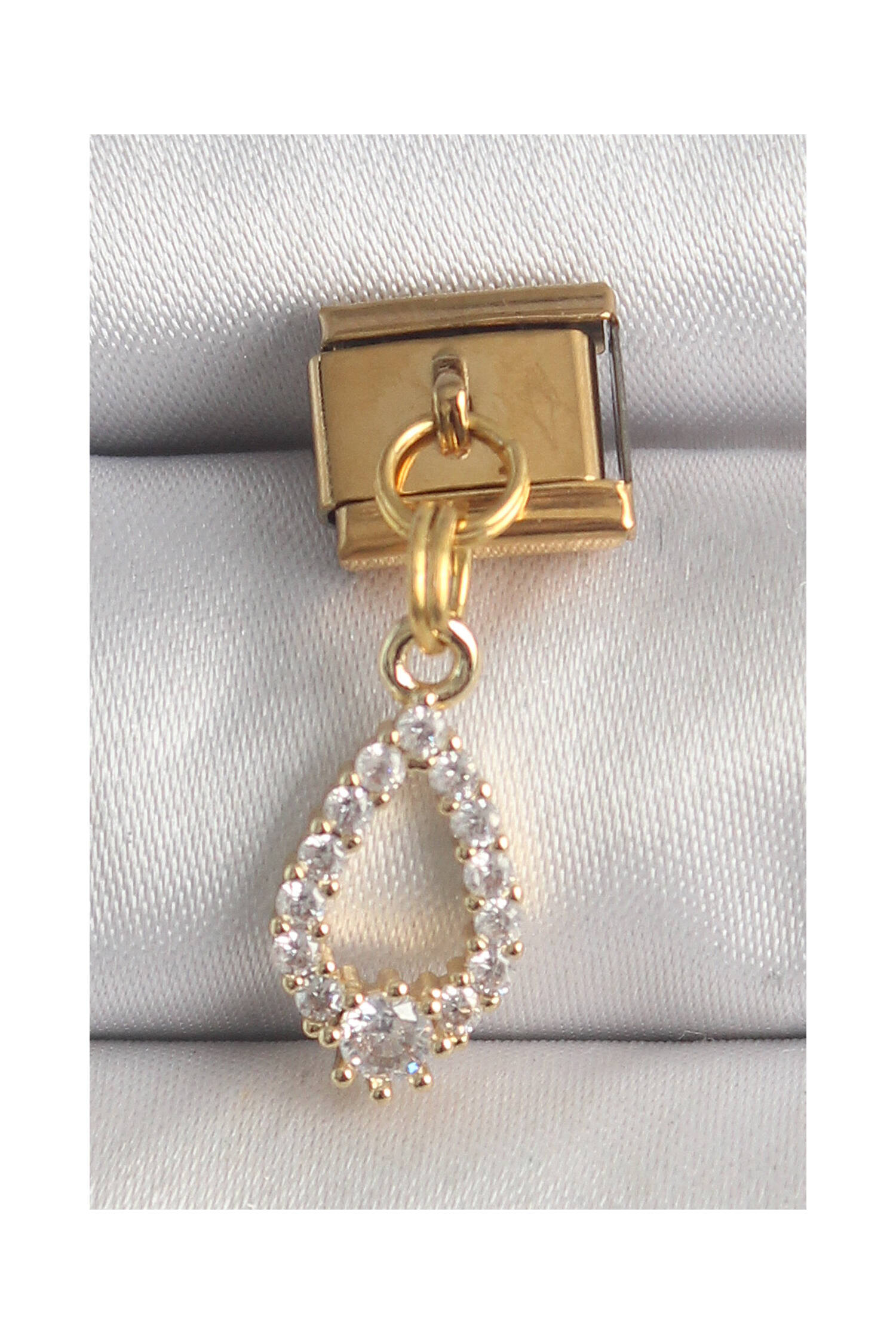316l Steel Gold Color Rocking Zircon Stone Drop Model Nomination Charm - Brand: Ebijuteri - Women's Clothing Wholesale - Globality Store