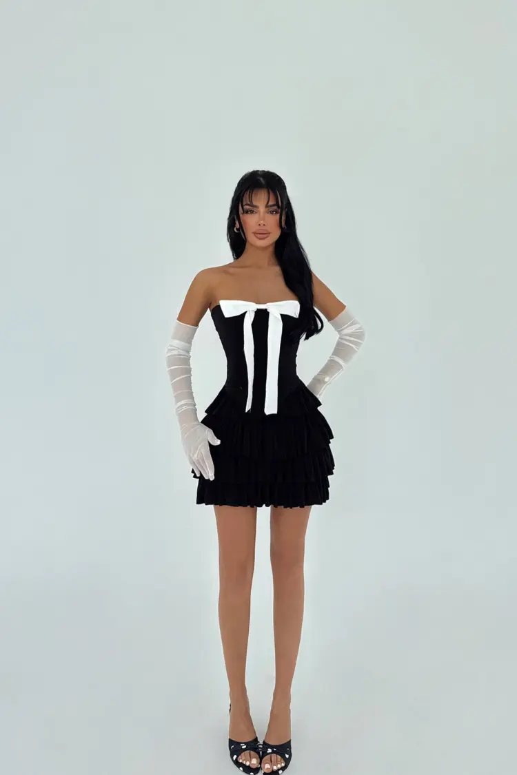 Strapless Dress With Gloves - Brand: EYYO ATELIER - Women's Clothing Wholesale - Globality Store