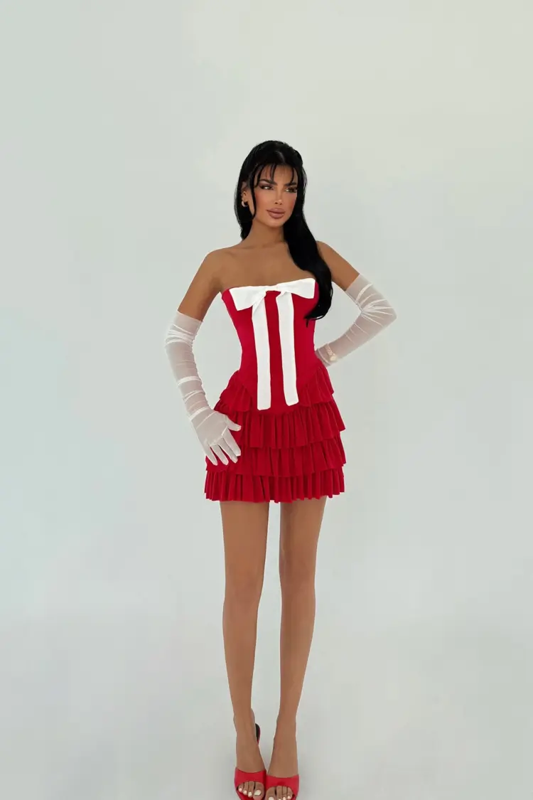 Strapless Dress With Gloves - Brand: EYYO ATELIER - Women's Clothing Wholesale - Globality Store