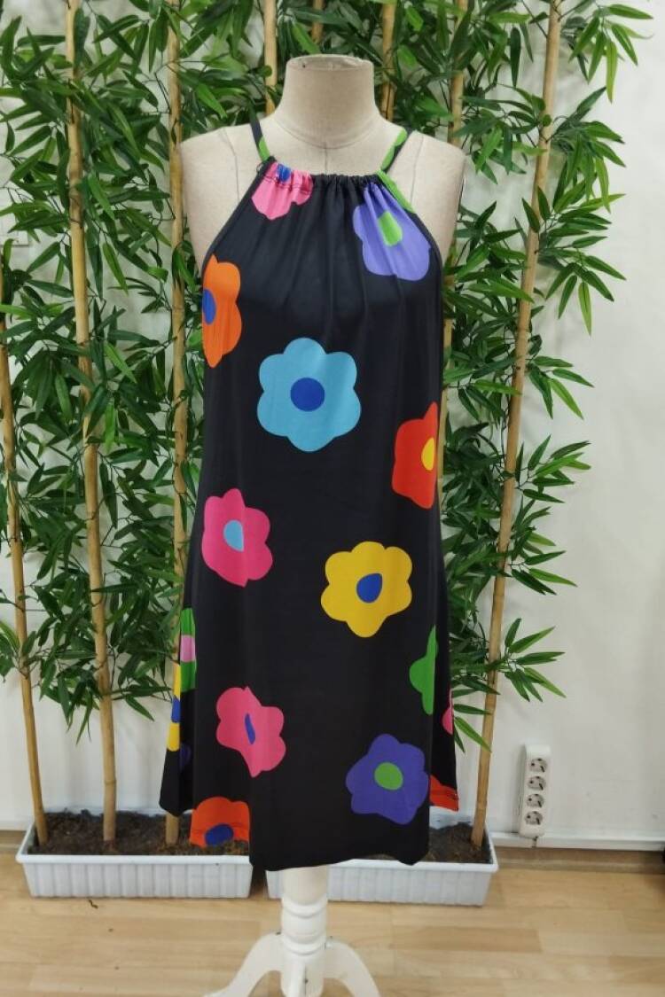 Women's Halter Sleeveless Floral Print Suprem Dress