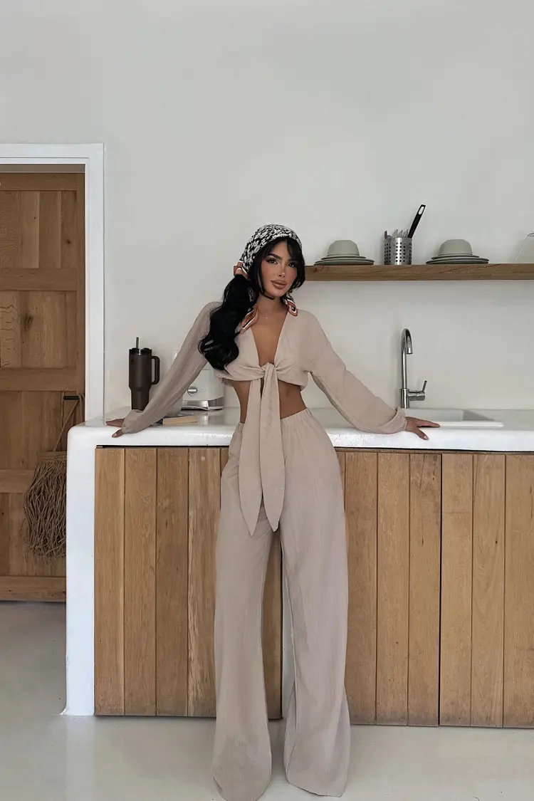 Adelina Tie-Up Suit - Brand: EYYO ATELIER - Women's Clothing Wholesale - Globality Store