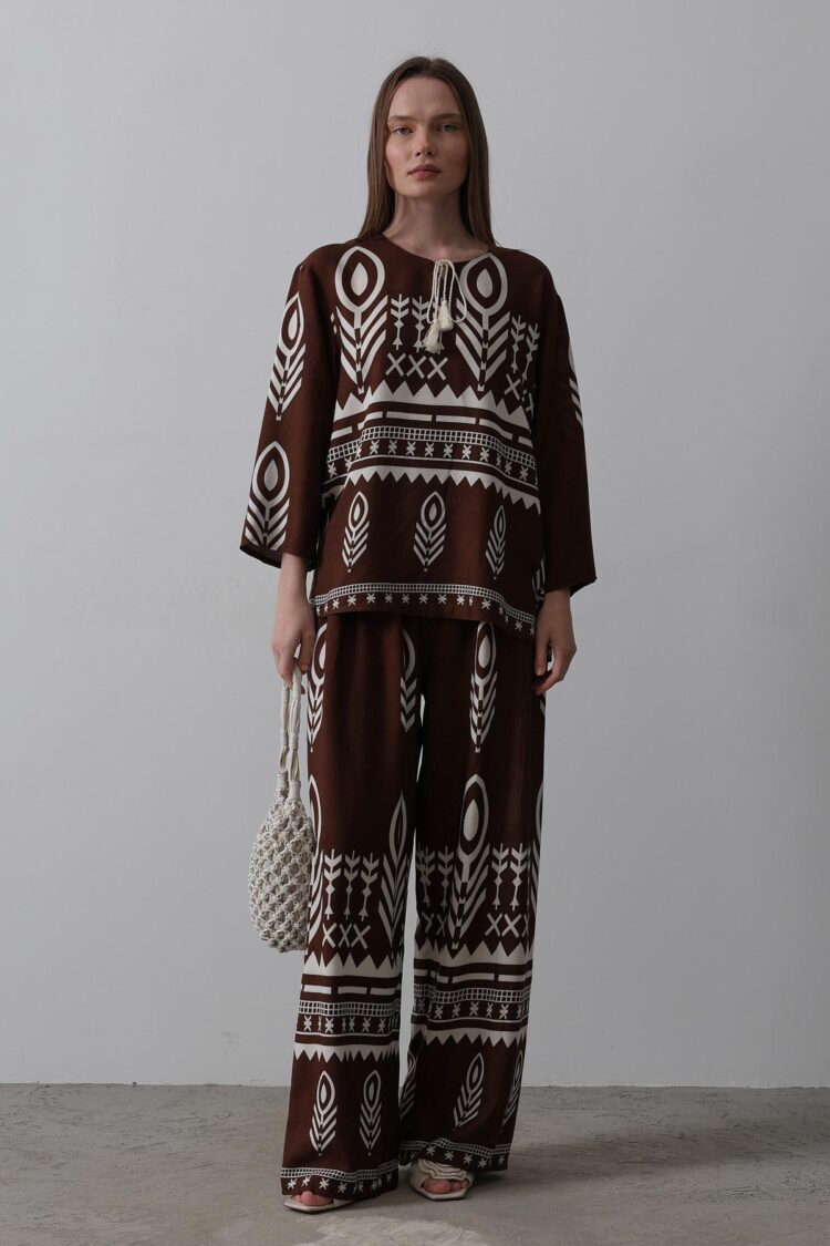 Printed Tassel Detailed Suit