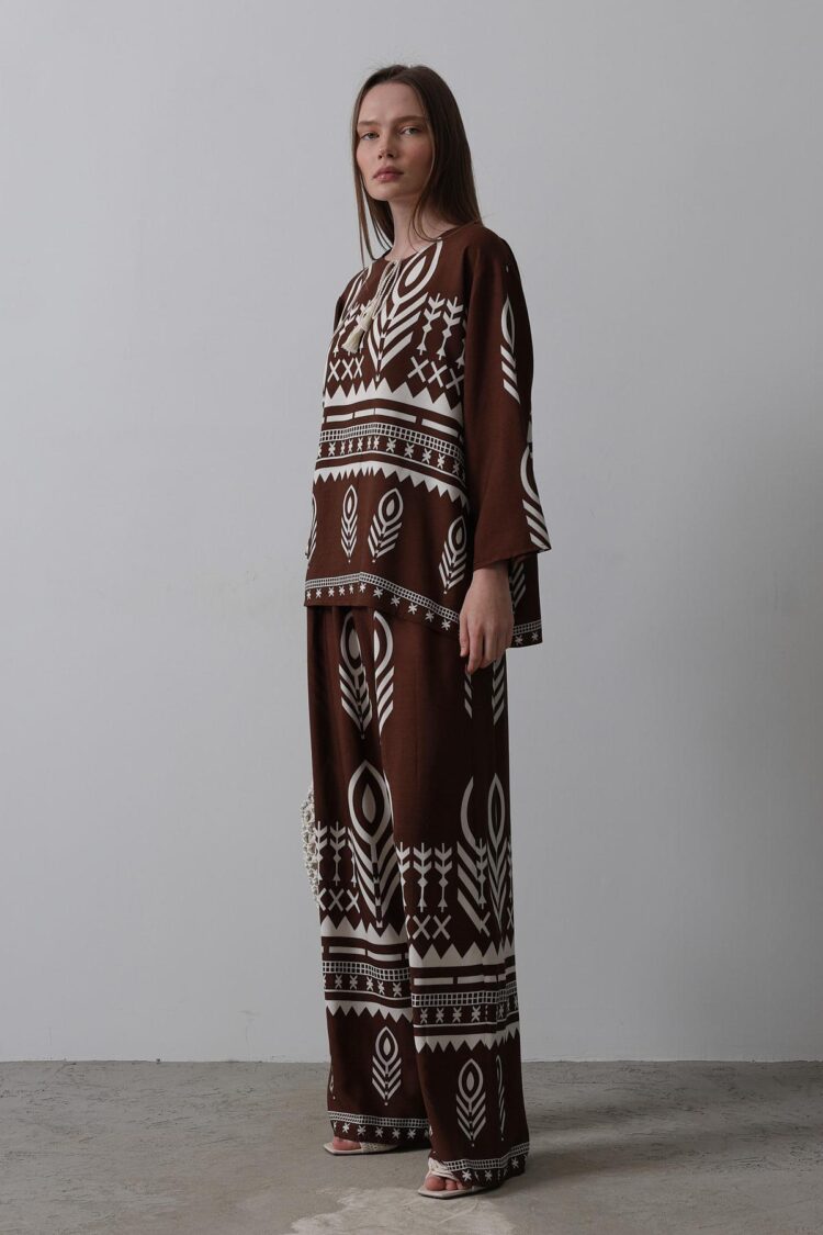 Printed Tassel Detailed Suit