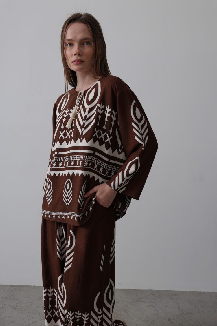 Printed Tassel Detailed Suit