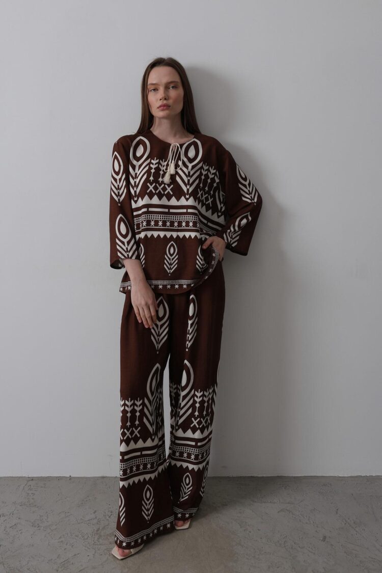 Printed Tassel Detailed Suit