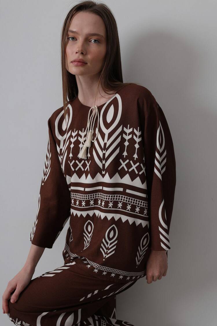 Printed Tassel Detailed Suit