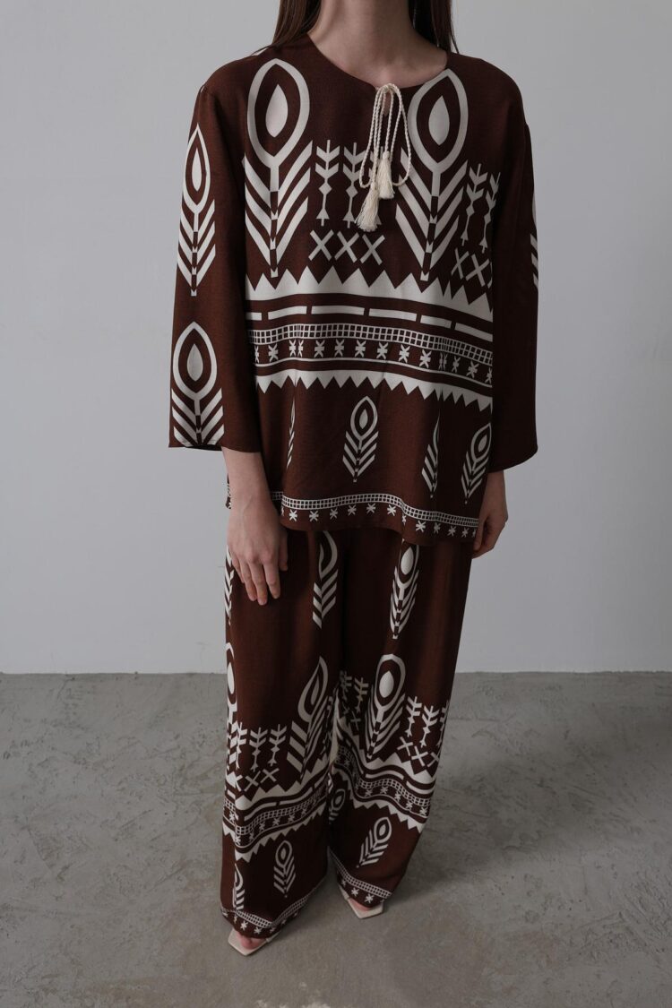Printed Tassel Detailed Suit