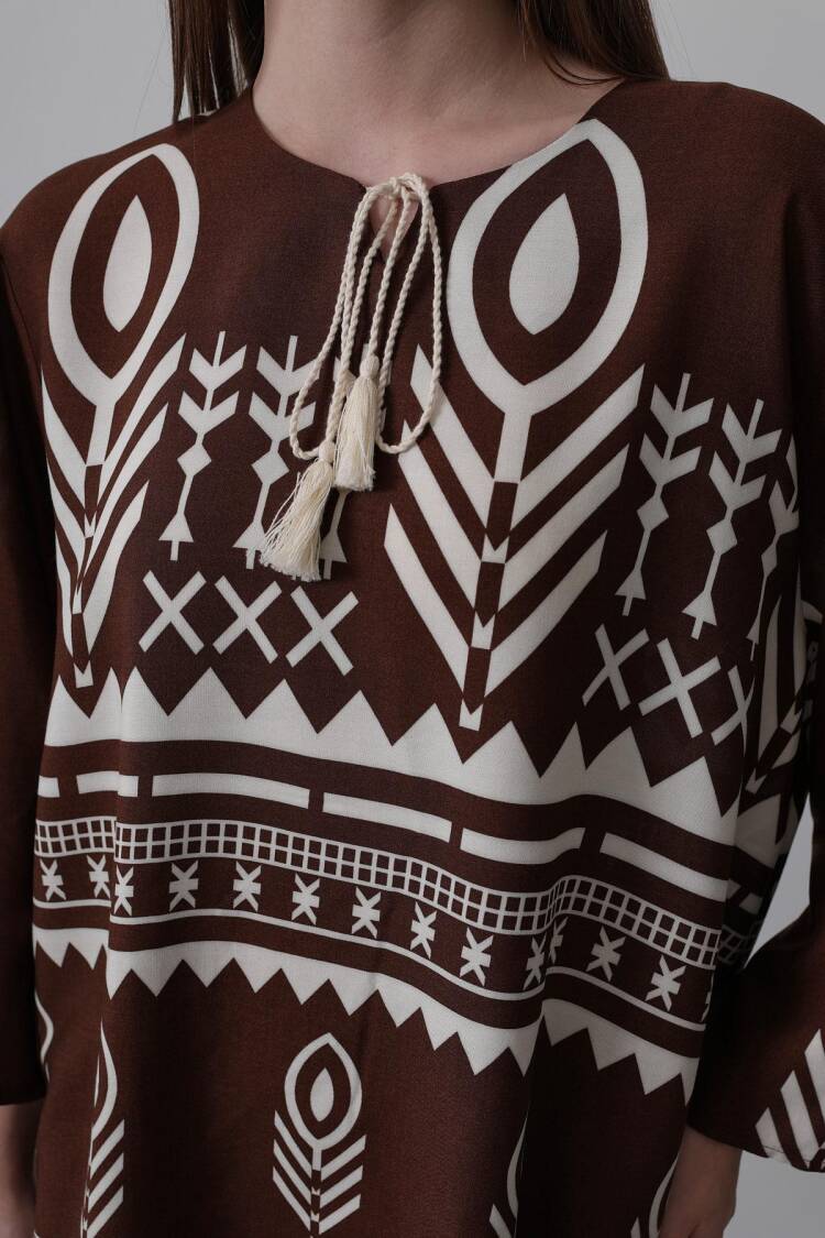 Printed Tassel Detailed Suit