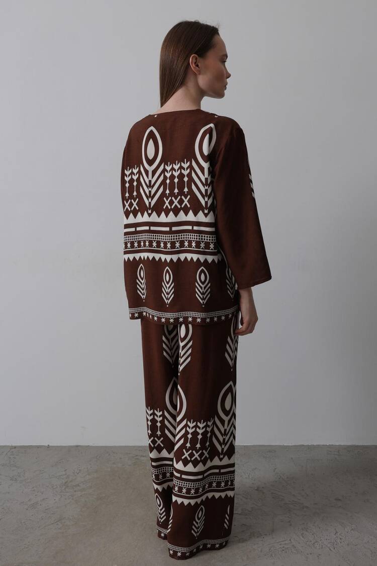 Printed Tassel Detailed Suit