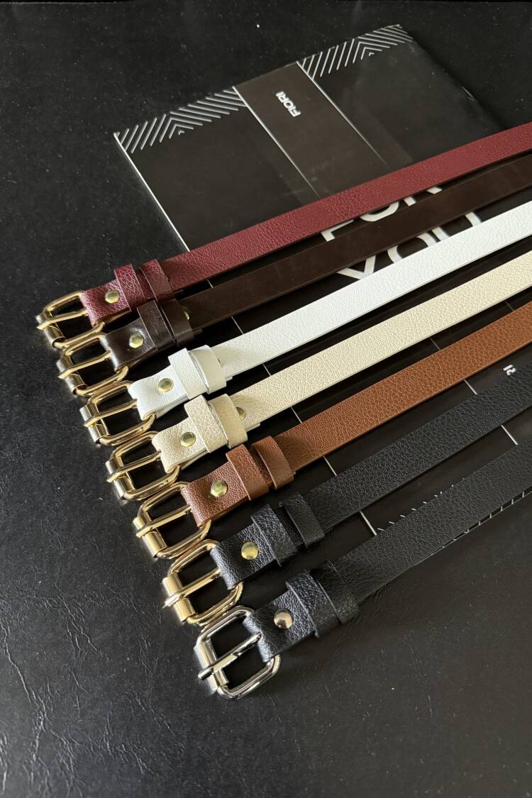 Slim Women's Belt With Square Buckle
