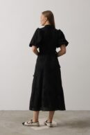 Embroidered Dress With Balloon Sleeve Belt - Brand: Reyon - Women's Clothing Wholesale - Globality Store
