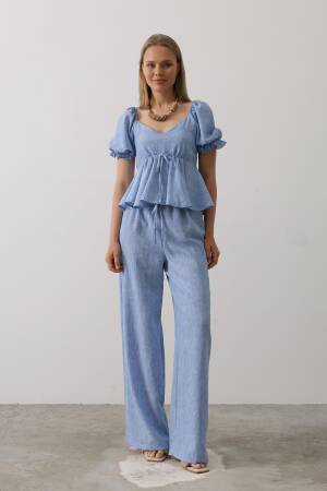 Half Balloon Sleeve Set With Bow - Brand: Reyon - Women's Clothing Wholesale - Globality Store