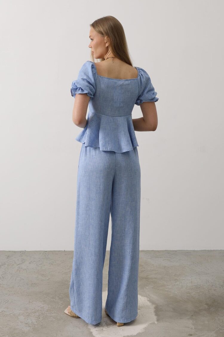 Half Balloon Sleeve Set With Bow