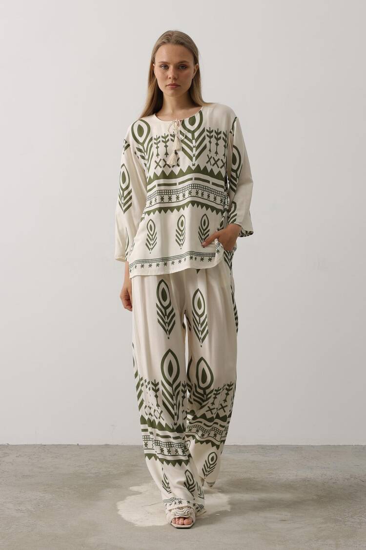 Printed Tassel Detailed Suit - Brand: Reyon - Women's Clothing Wholesale - Globality Store