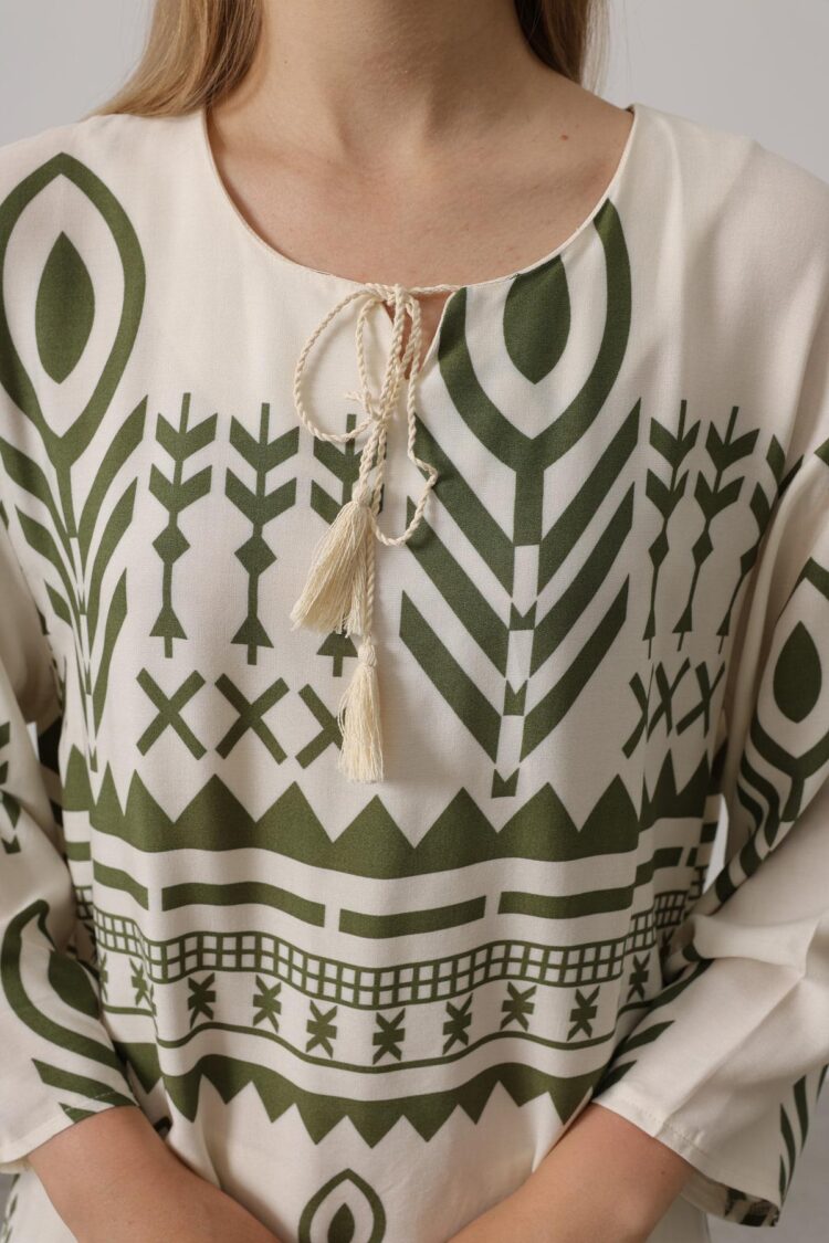 Printed Tassel Detailed Suit