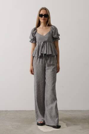 Half Balloon Sleeve Set With Bow - Brand: Reyon - Women's Clothing Wholesale - Globality Store
