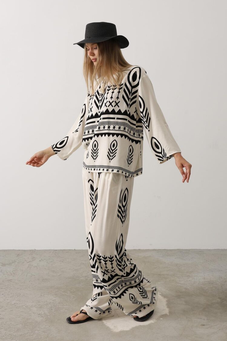 Printed Tassel Detailed Suit - Brand: Reyon - Women's Clothing Wholesale - Globality Store