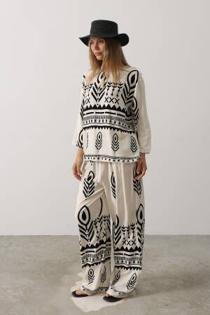 Printed Tassel Detailed Suit - Brand: Reyon - Women's Clothing Wholesale - Globality Store
