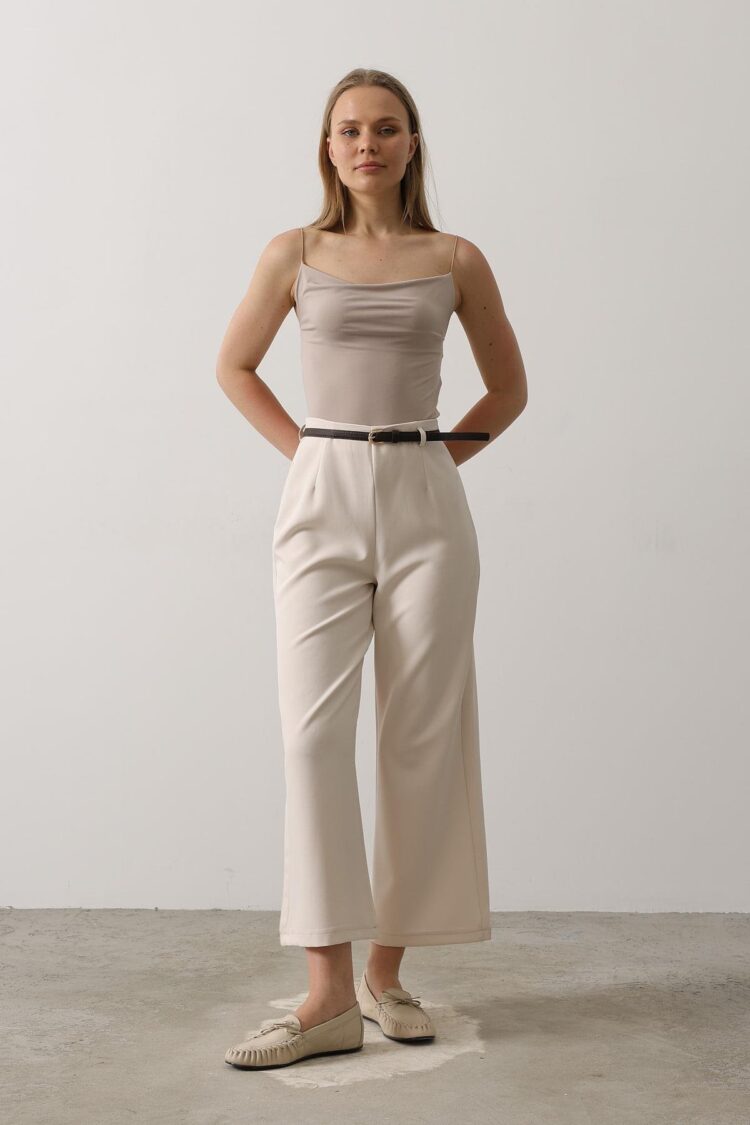 Belt Collar Detailed Pants