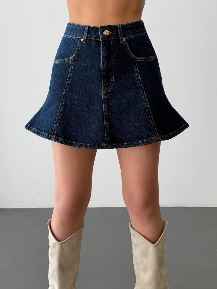 Navy Blue Jean Skirt