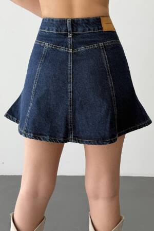 Navy Blue Jean Skirt - Brand: LACARINO - Women's Clothing Wholesale - Globality Store