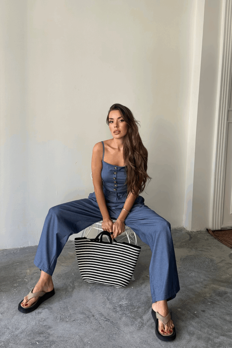 Tencel Crop Blouse With Strap - Shalvar Pants Tk