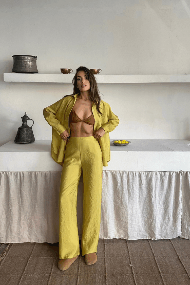 Shirt-Pants Suit Cupra Fabric - Brand: Ello - Women's Clothing Wholesale - Globality Store